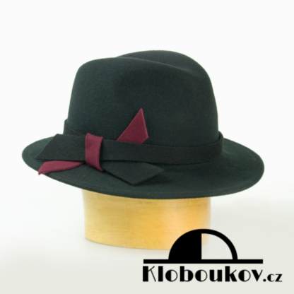 Dámský vlněný klobouk pánského stylu - černý